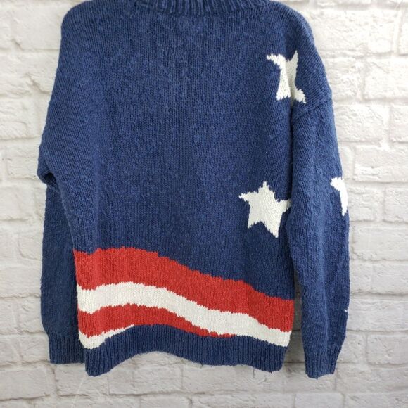 BD Baggies Hand-Knit  Over-Sized Sweater Patriotic - Picture 3 of 6
